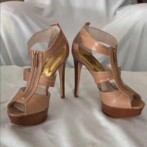 MICHAEL Michael Kors Tan Strappy Platform Heels